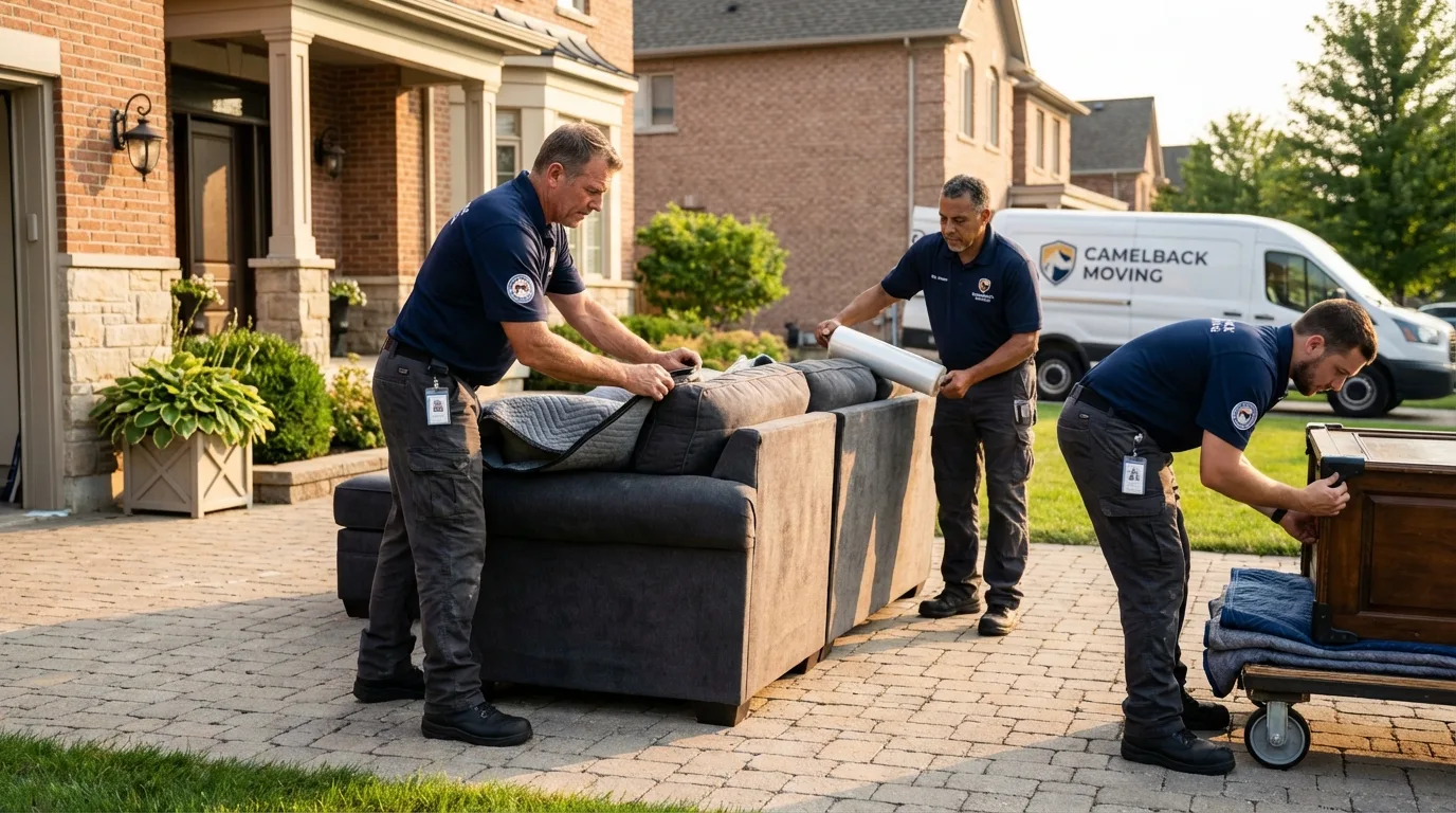Large estate moving crew wrapping furniture in Imperial, NE
